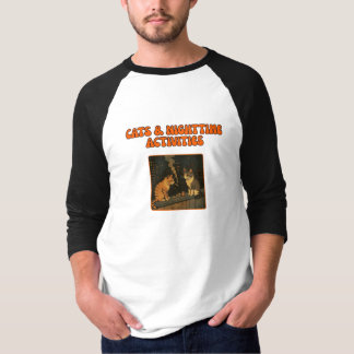 T-shirt Chats et activités nocturnes - Retro Funny Cat Art