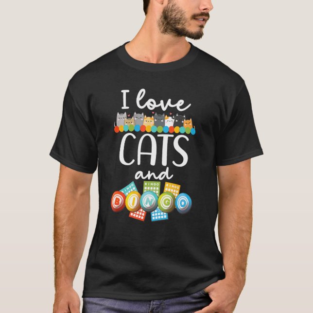T-shirt Chats et Bingo aiment le design (Devant)
