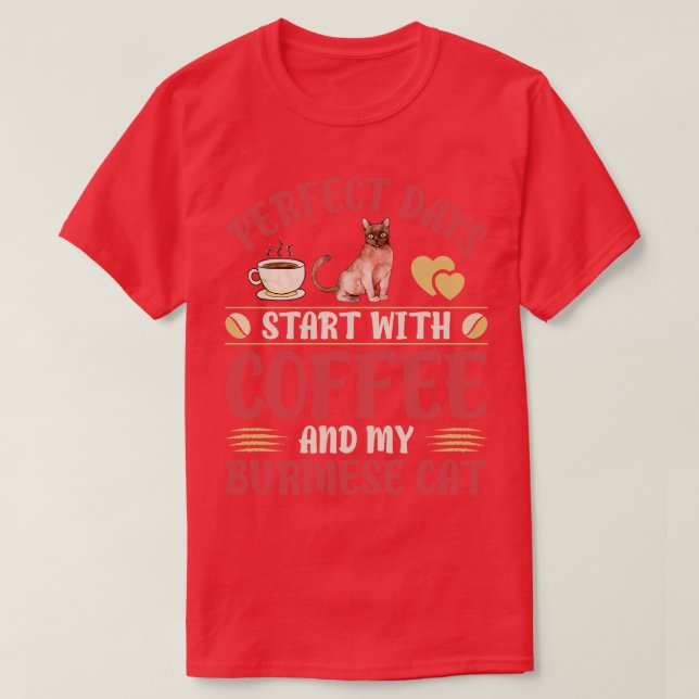 T-shirt Chats Et Café (Design devant)