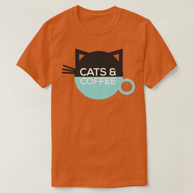 T-shirt Chats Et Café (Design devant)
