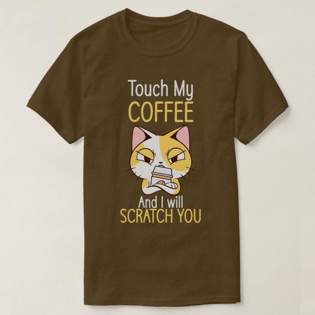 T-shirt Chats Et Café Amoureux des chats Louveur De Café (Design devant)