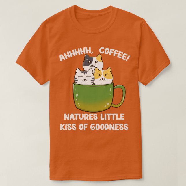 T-shirt Chats Et Café Amoureux des chats Louveur De Café (Design devant)