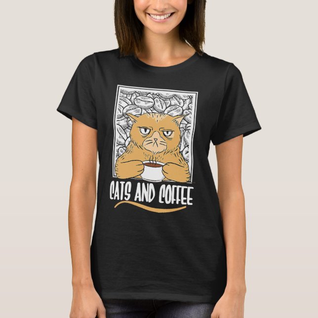 T-shirt Chats Et Café Caféine Petit Chat Espresso Cappucci (Devant)