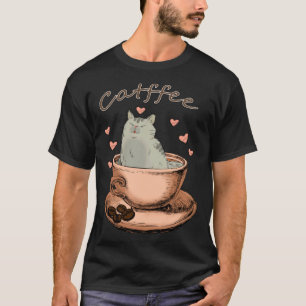 T-shirt Chats et Café  Routine matinale du propriétaire de