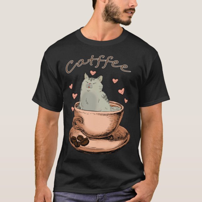 T-shirt Chats et Café  Routine matinale du propriétaire de (Devant)