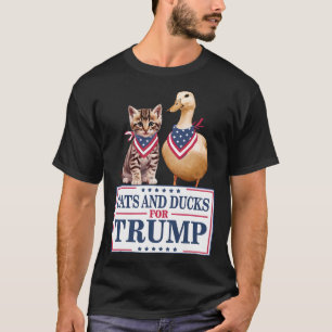 T-shirt Chats et canards pour Trump 2024 Chatons et canard