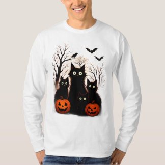 T-shirt Chats et Chauves-Souris effrayants pour Halloween