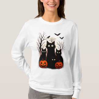 T-shirt Chats et Chauves-Souris Épouvantables pour Hallowe