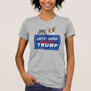 T-SHIRT CHATS ET CHIENS CONTRE TRUMP