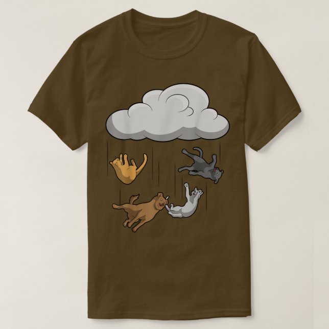 T-shirt Chats et chiens en pluie  (Design devant)