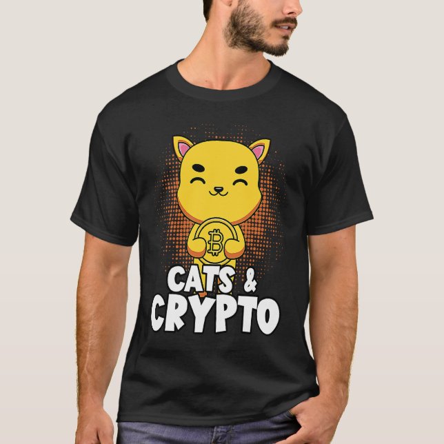 T-shirt Chats Et Crypto Monnaie Cryptographique Commerçant (Devant)