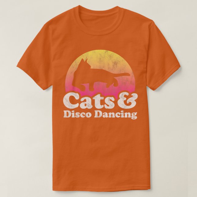 T-shirt Chats et Disco Dansants Hommes ou Femmes Chat (Design devant)