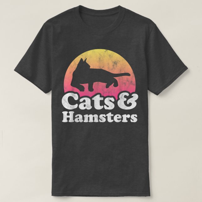 T-shirt Chats et hamsters Hommes Femmes Garçons ou filles  (Design devant)