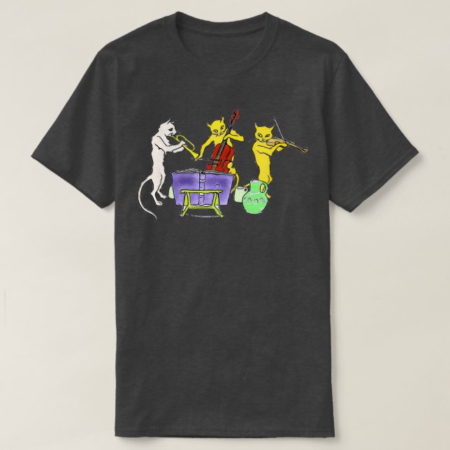 T-shirt Chats et instruments (Design devant)