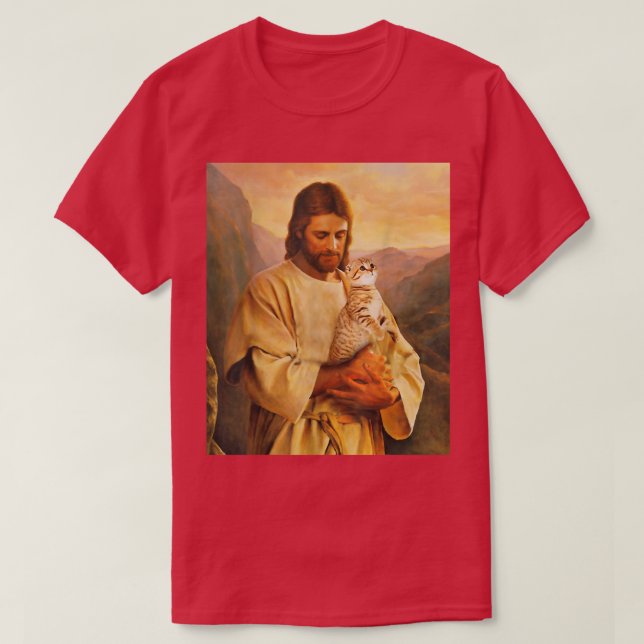 T-shirt chats et jésus (Design devant)