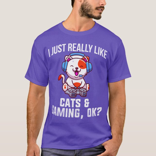 T-shirt Chats Et Jeu Chat Jeu Joueur garçon (Devant)