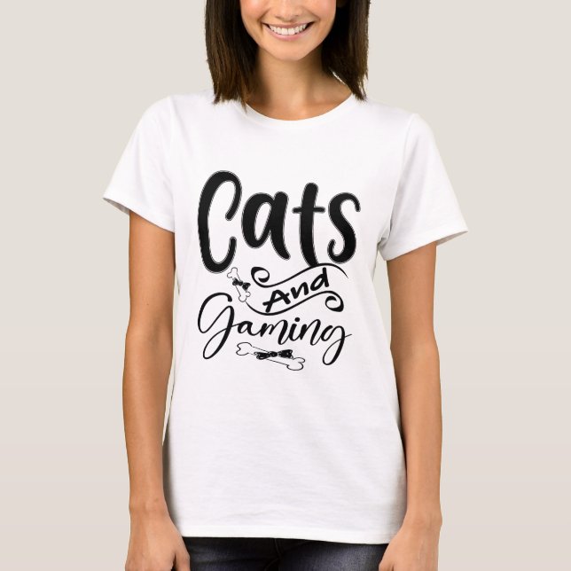 T-shirt Chats et jeux amusants (Devant)