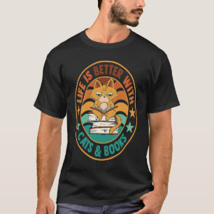 T-shirt chats et livres chat  chatons gueule de bois