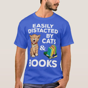 T-shirt Chats Et Livres Facilement Distraits Drôle Pour Ch