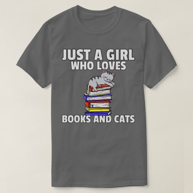 T-shirt Chats Et Livres Librairie De Lecture (Design devant)