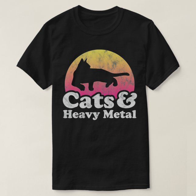T-shirt Chats et Lourds Métal Chat Homme ou Femme  (Design devant)