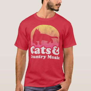 T-shirt Chats et musique country Chat homme ou femme