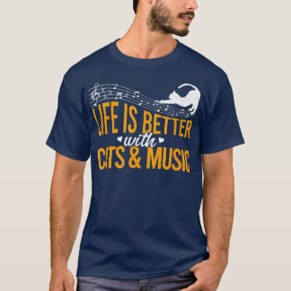 T-shirt Chats Et Musique Meilleurs Musiciens Amoureux de l