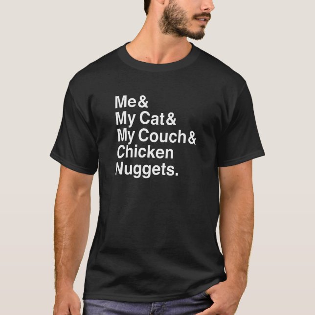 T-shirt Chats et nuggets de poulet  Introverti en mode bin (Devant)