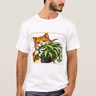 T-shirt Chats et plantes d'araignée Art drôle