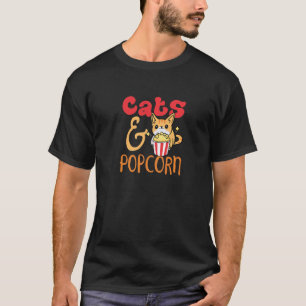 T-shirt Chats Et Popcorn Citation Ironique Maïs Chat