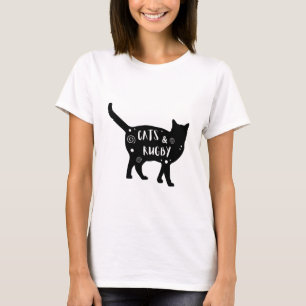 T-shirt Chats et rugby