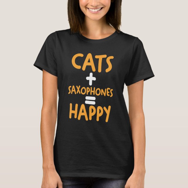 T-shirt Chats et saxophone (Devant)