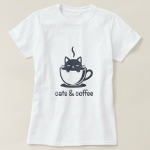 Chats et tasse de café noir félin