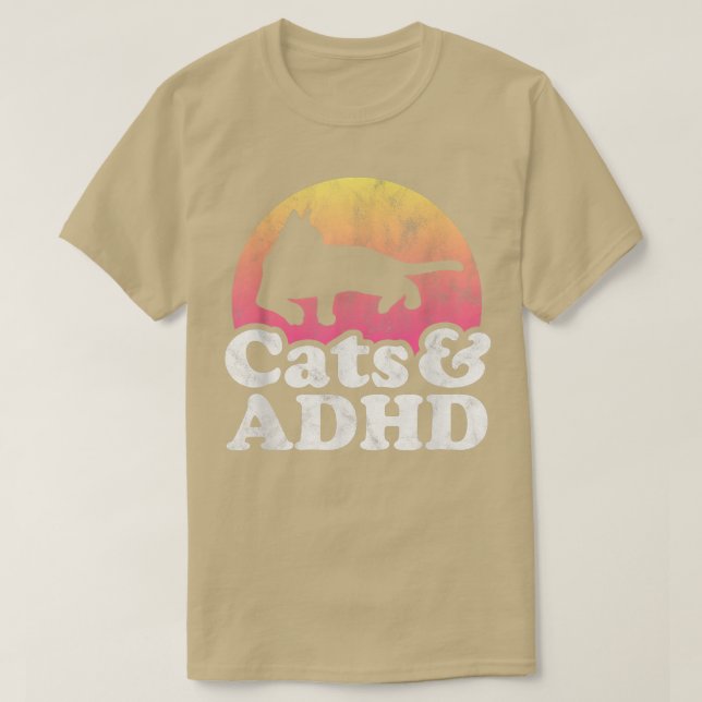 T-shirt Chats et TDAH Chat homme ou femme (Design devant)