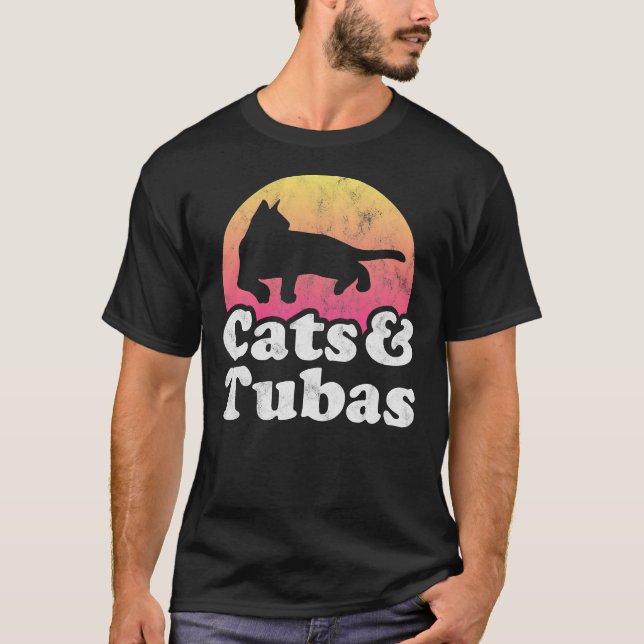 T-shirt Chats et tubas Hommes ou Femmes Chat et Tuba T-Sh (Devant)