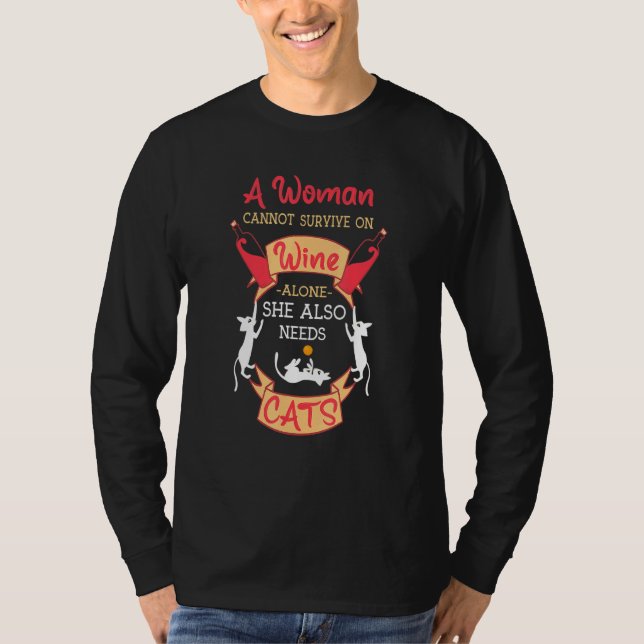 T-shirt Chats Et Vin Chat Maman (Devant)