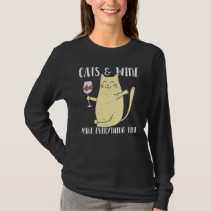 T-shirt Chats Et Vins Fabriquent Tout Beau Dessus Graphiqu