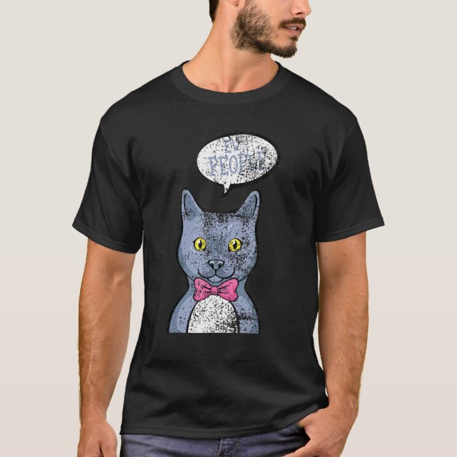 T-shirt Chats Ew Personnes Introvertir Propriétaire Chat S (Devant)