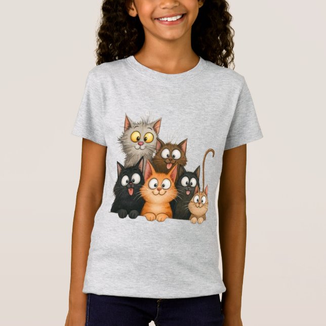 T-Shirt Chats fantaisistes mignons (Devant)