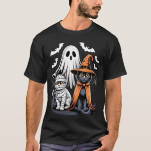 T-shirt Chats fantômes effrayants Mummy Pumpkin Chaton noi