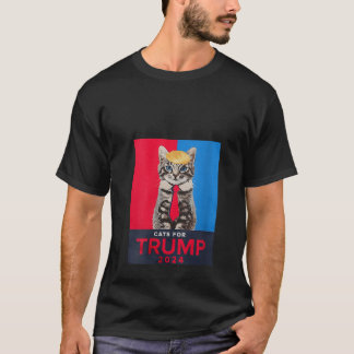 T-shirt Chats Femme Pour Trump 2024 Drôle Tee Pour Vance T