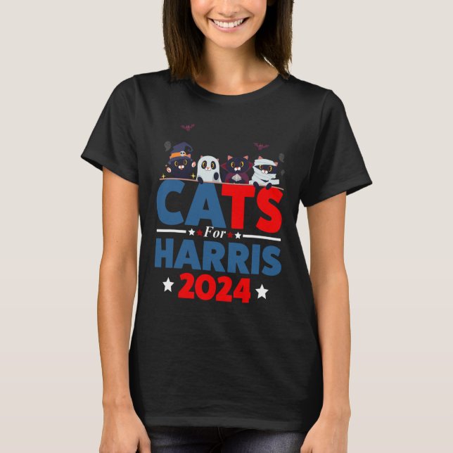 T-shirt Chats For Harris 2024 - Kamala Harris Halloween Me (Devant)