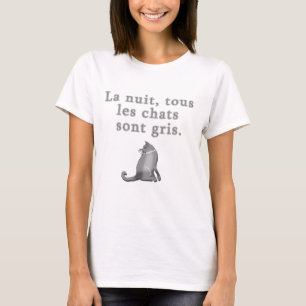 T-shirt Chats français indiquant des produits