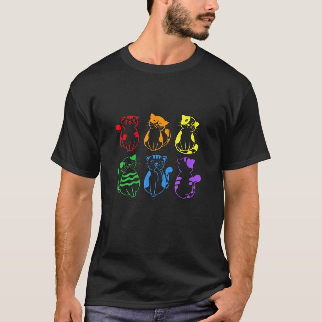 T-shirt Chats Gay Pride Lg (Devant)