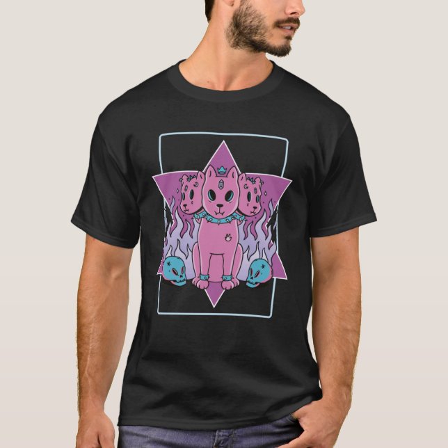T-shirt Chats gothiques 3 têtes (Devant)