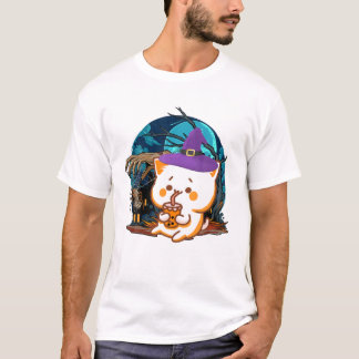 T-shirt chats halloween boba bulle de thé