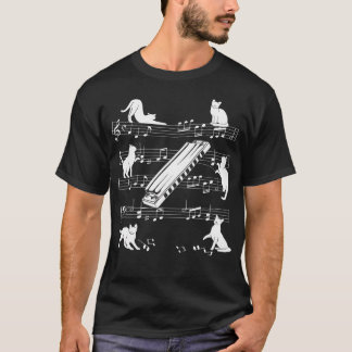 T-shirt Chats Harmonistes Pour Harmonica Amoureux Des Chat