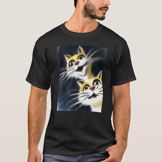 T-shirt Chats idiots deux chats blancs (Devant)