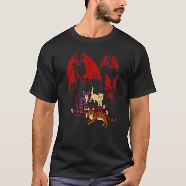 T-shirt Chats invoquant les démons arts sombres (Devant)