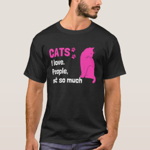 T-shirt Chats j'aime les gens pas tant que ça Citation de